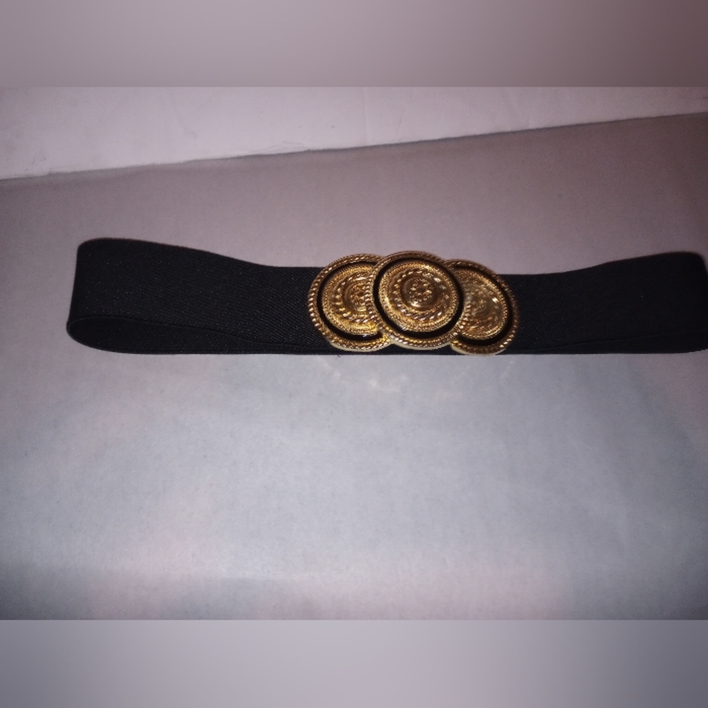 Nan Lewis Vintage Gold Tone Stretch Belt XL